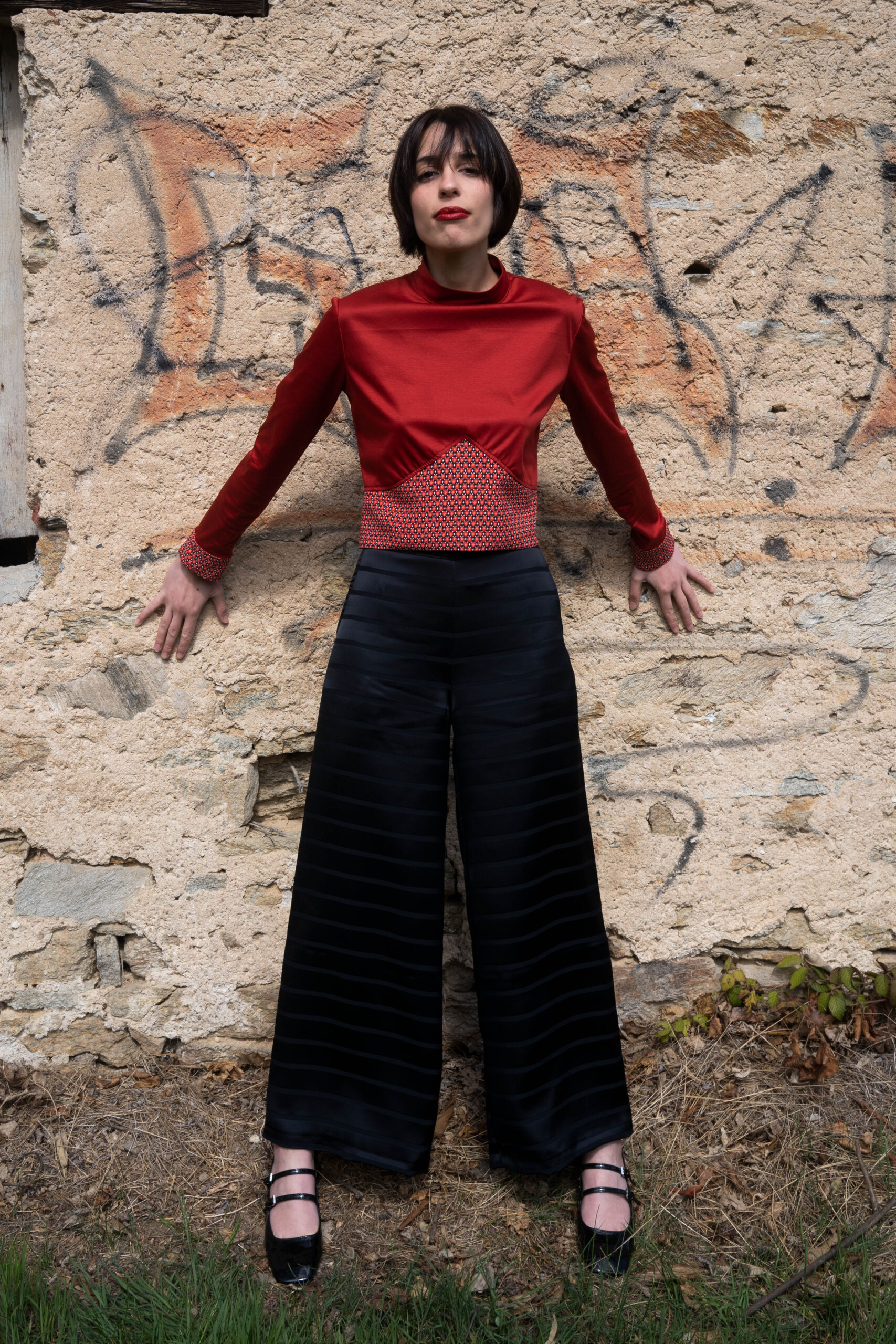 Pantalone a palazzo in raso collezione Le Mat